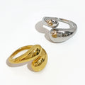 Anel Dome Largo Escultural com Banho Ouro 18K