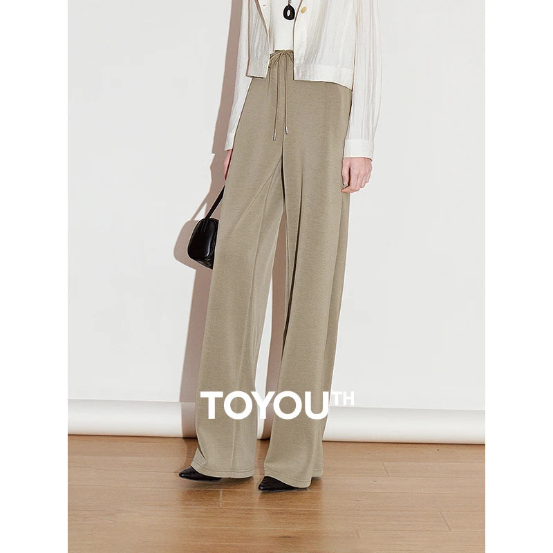Calça Pantalona Feminina de Modal com Cós Elástico