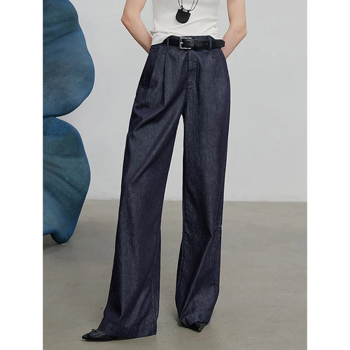 Calça Jeans Feminina Wide Leg com Liocel e Acetato