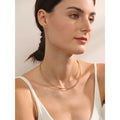 Colar Feminino Redondo com Contas decorativas em Aço Inoxidável
