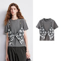 Dark Floral Gray