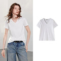 White-V neck