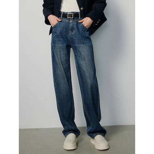 Calça Jeans Feminina Wide Leg com Bordado