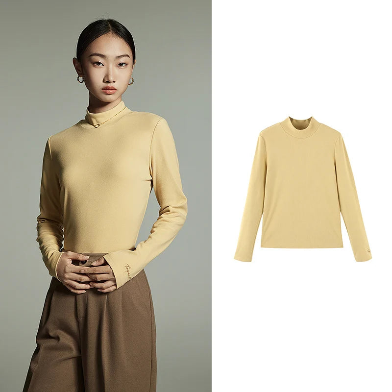 Blusa Feminina Térmica com Gola Alta Manga Longa