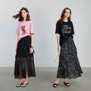 Saia Midi Feminina Floral Estampada