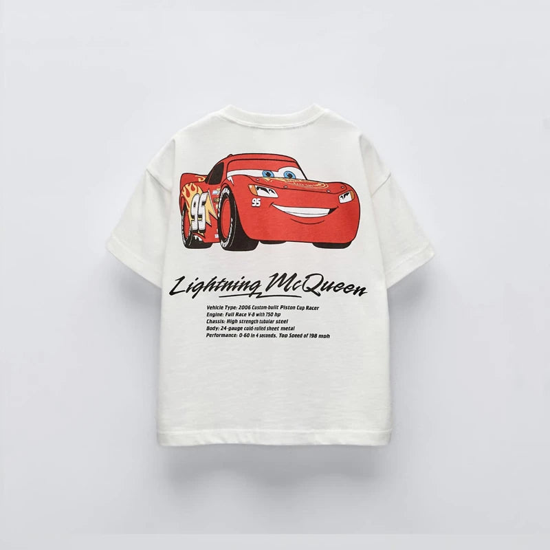 Camisa McQueen Infantil Masculina Tamanhos de 9 meses à 7 anos