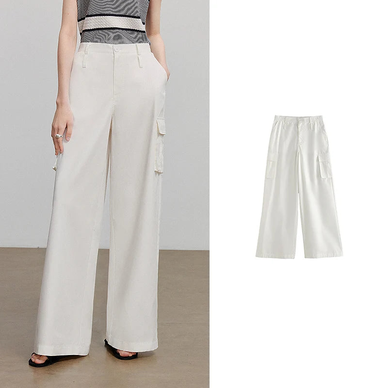 Calça Wide Leg Feminina de Algodão e Liocel