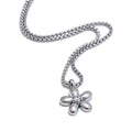 Yhpup Hot Style Stainless Steel Zirconia Flower Pendant Necklace Bracelet Bangle Earrings 18K Plated Golden Versatile Jewelry YH5518A P-Necklace