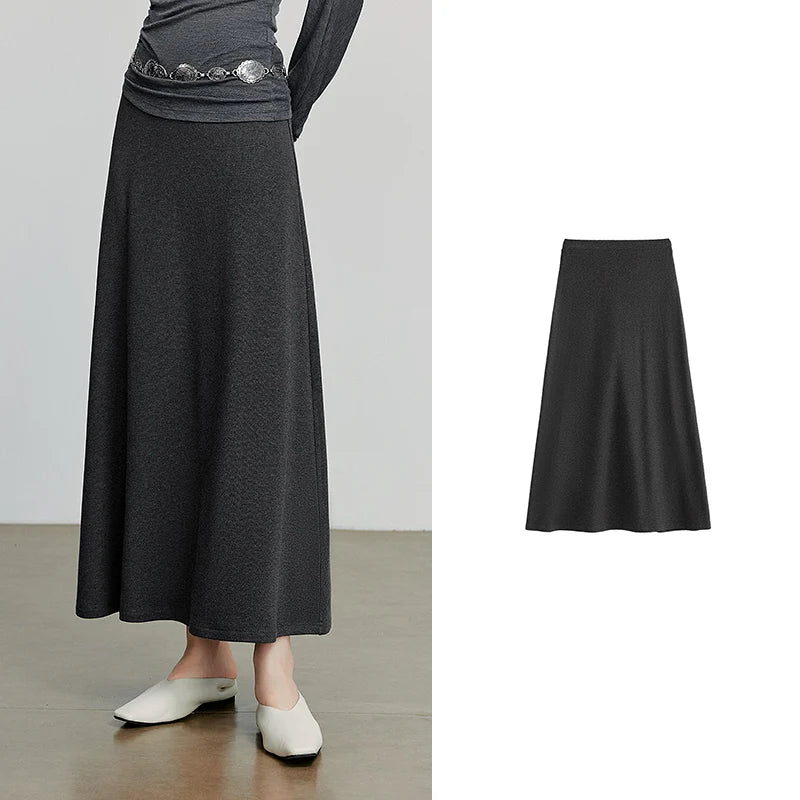 Saia Longa Feminina de Inverno Evasê