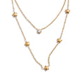 Colar Feminino de Camadas Estrela com Zircônia em Aço Inoxidável YH1189A Gold