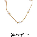 Colar Feminino Gota com Pérola em Aço Inoxidável 15