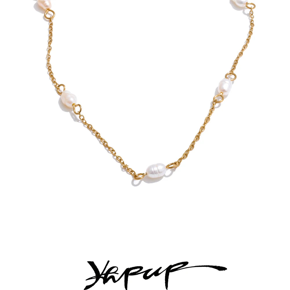Colar Feminino Gota com Pérola em Aço Inoxidável 15