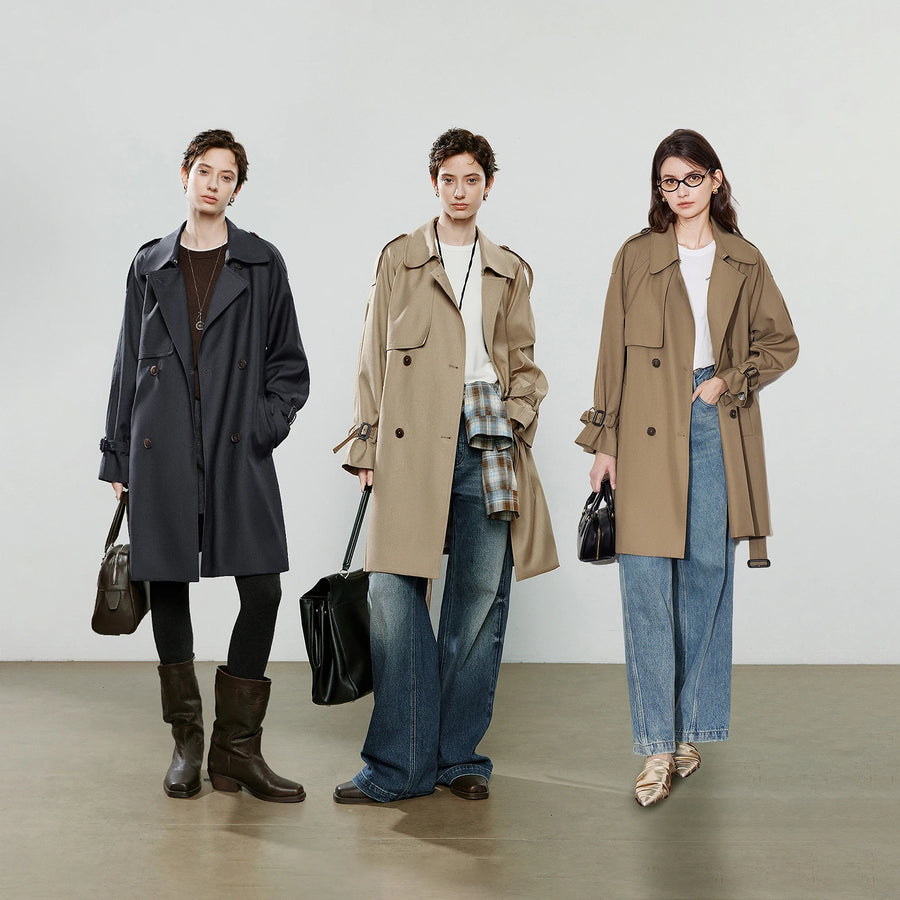 Trench Coat Feminino Midi Acinturado