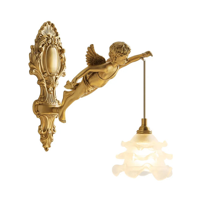 Luminária Francesa Angelical de Cristal e Bronze | Delamantina