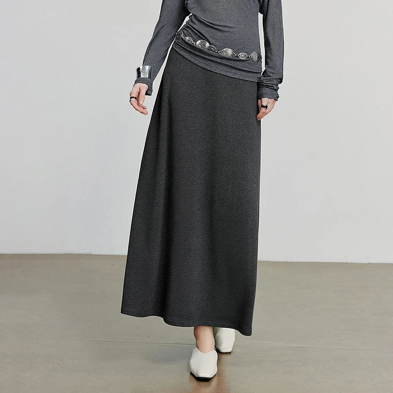 Saia Longa Feminina de Inverno Evasê