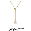 Colar Feminino Gota com Pérola em Aço Inoxidável