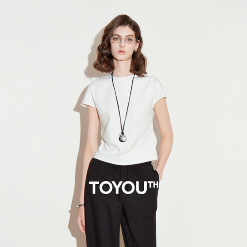 Camiseta Feminina Cropped de Liocel e Algodão Slim