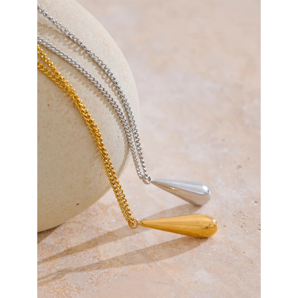 Colar Feminino Gota em Aço Inoxidável 7