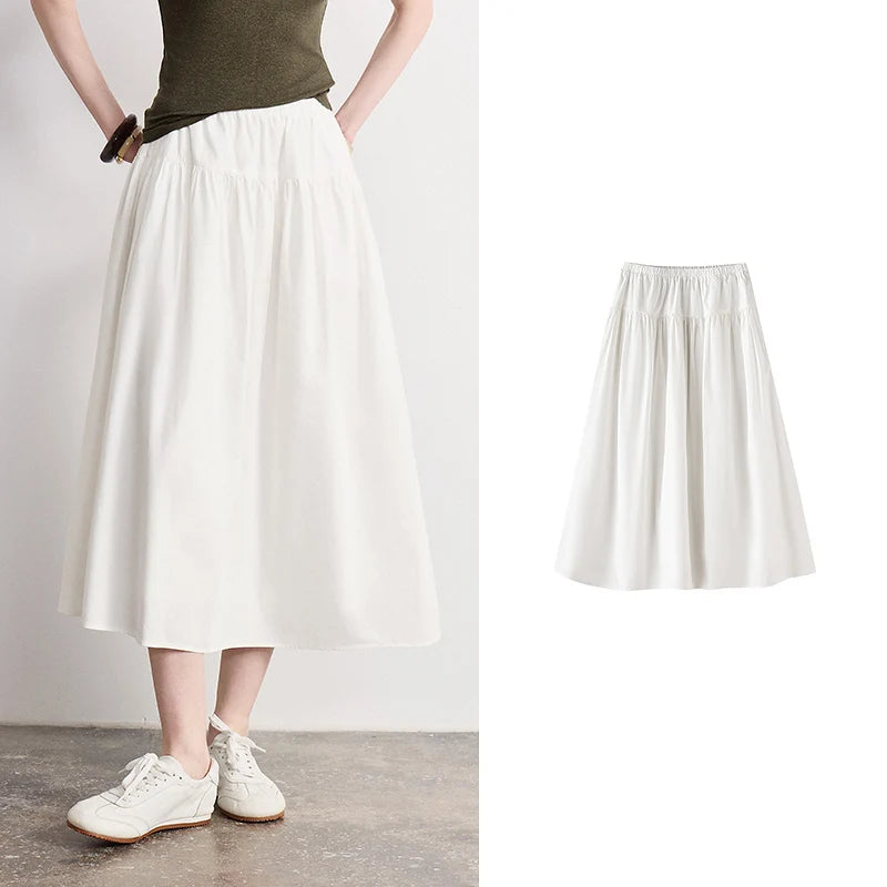 Saia Midi Feminina Patchwork Rodada