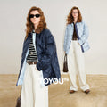 Parka Feminina 90% Plumas com Gola Lapela
