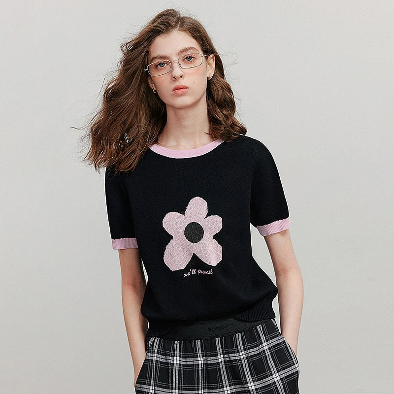 Blusa de Tricô Manga Curta Leve
