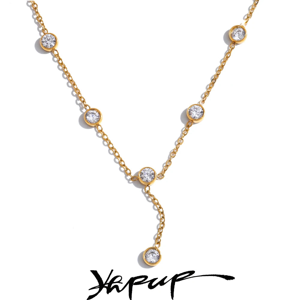 Colar Feminino Gota com Zircônia em Aço Inoxidável 7
