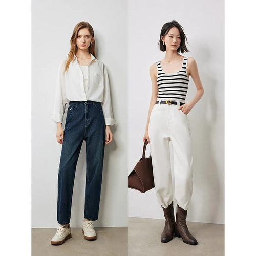 Calça Jeans Feminina Cropped Cintura Alta