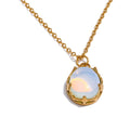 Colar Feminino Gota com Opala em Aço Inoxidável Ouro