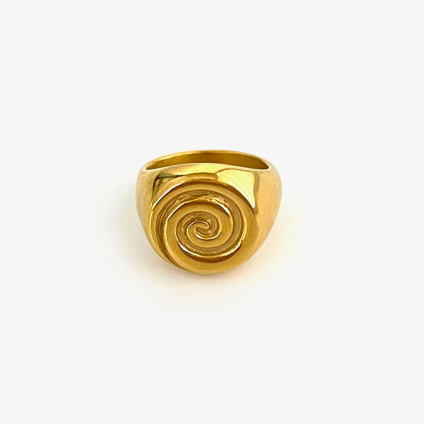 Anel Aberto Croissant e Concha com Banho Ouro 18K