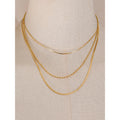 Colar Feminino de Camadas Gota em Aço Inoxidável 8