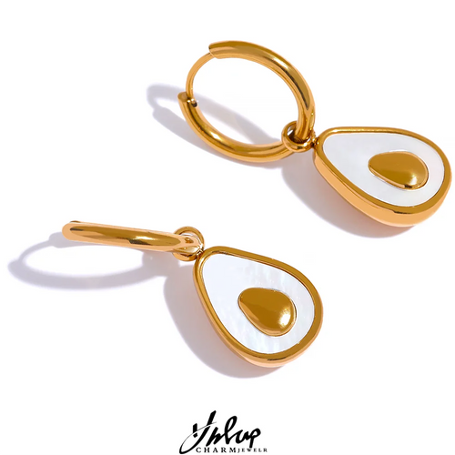 Brinco de Argola Abacate com Concha