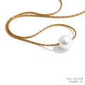 Colar Feminino Redondo com Pérola em Aço Inoxidável 4 YH3622A Gold