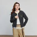 Cardigan Feminino Color Block com Bordado de Letras