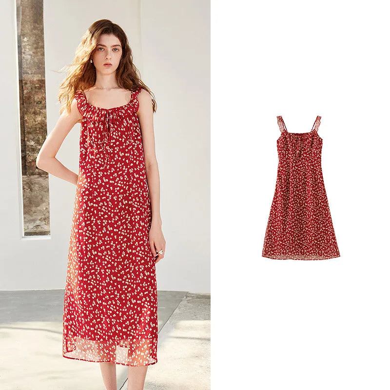 Vestido Slip Dress Midi Floral