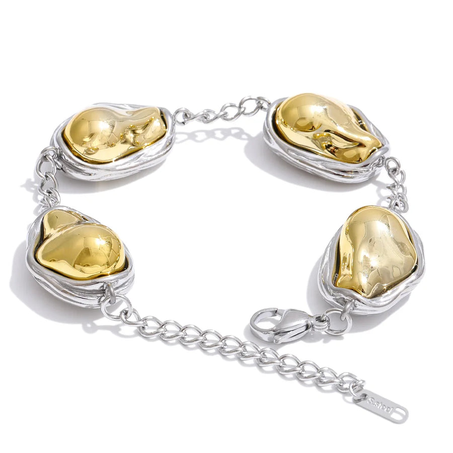 Yhpup New Arrival Design Yellow Baroque Simulated Pearls Bead Pendant Necklace Bracelet Ring Set Vintage Fashion Trendy Jewelry YH2375A Bracelet