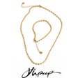 Conjunto de Colar com Contas em Aço Inoxidável