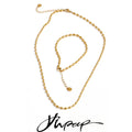 Yhpup Popular Stainless Steel Beads Chain Basic Necklace Bracelet Bangle Set 16K Gold Platinum Color PVD Plated Fashion Jewelry