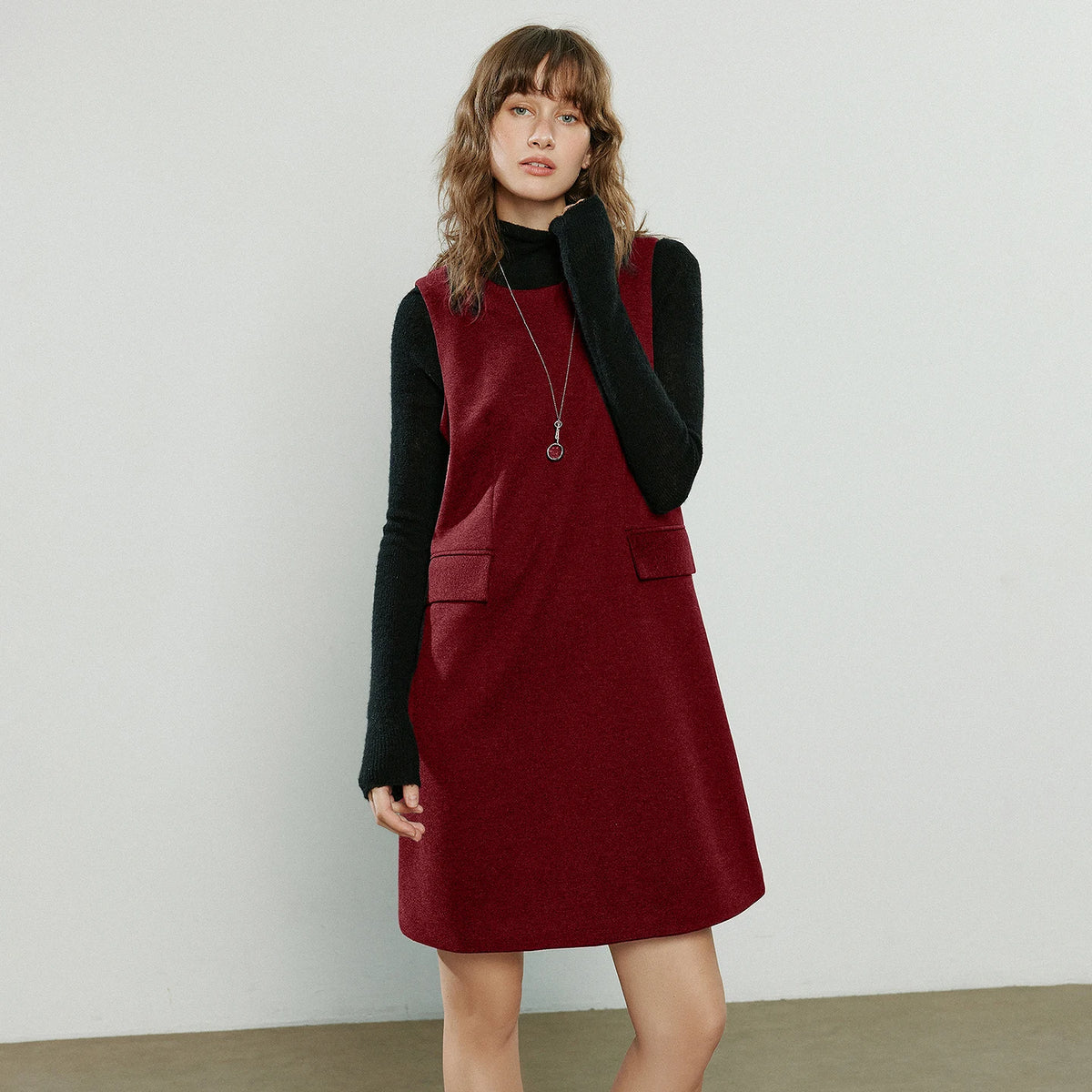 Vestido Colete Midi de Inverno para Sobreposição
