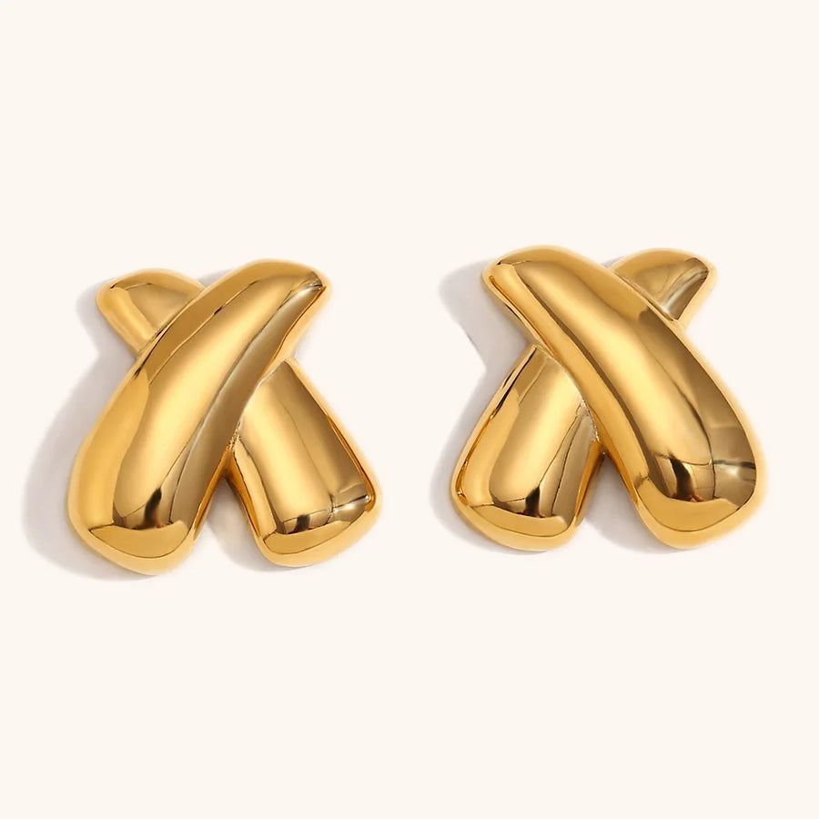 Brinco de Pino X Vintage com Banho Ouro 18K