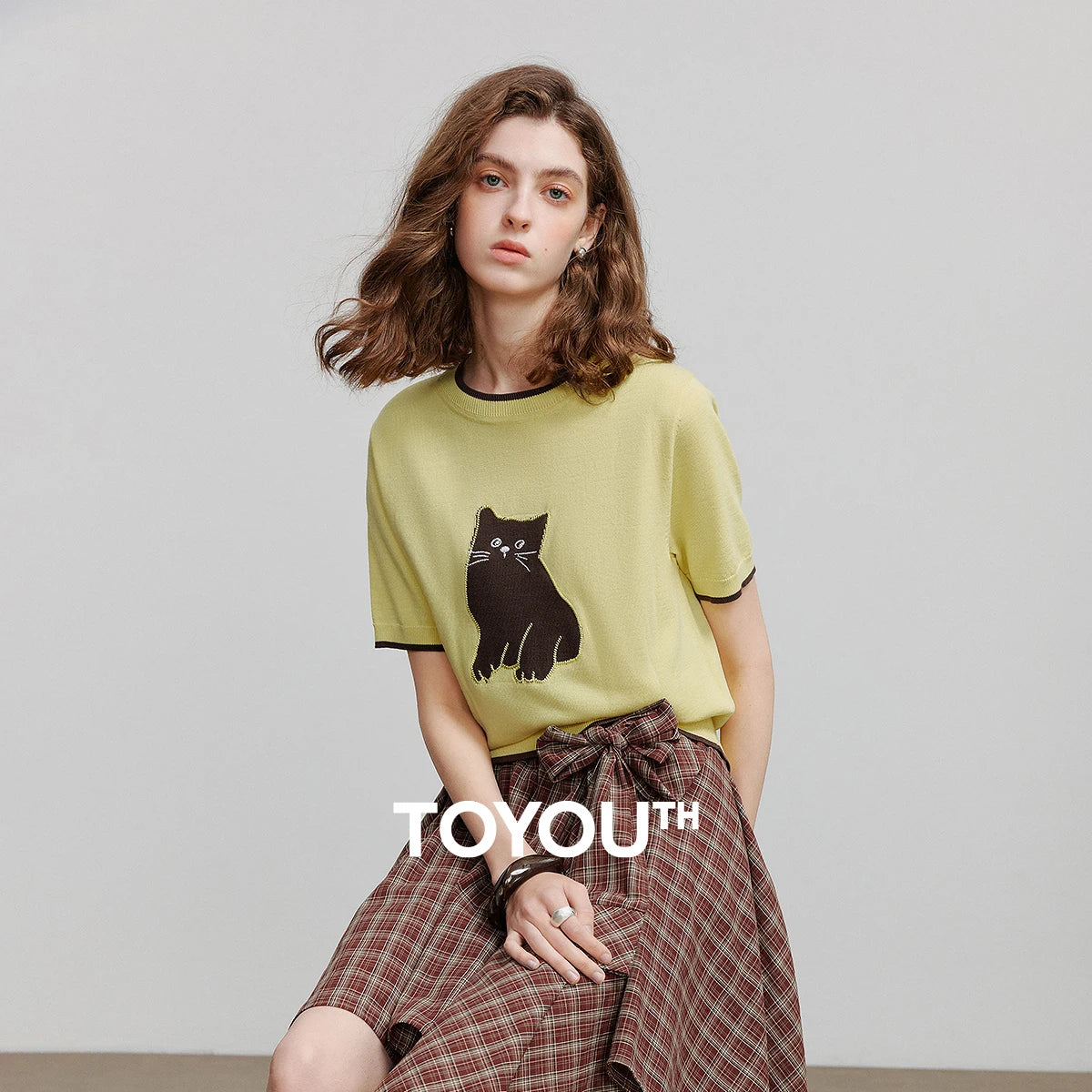 Blusa Feminina de Tricô Manga Curta Casual