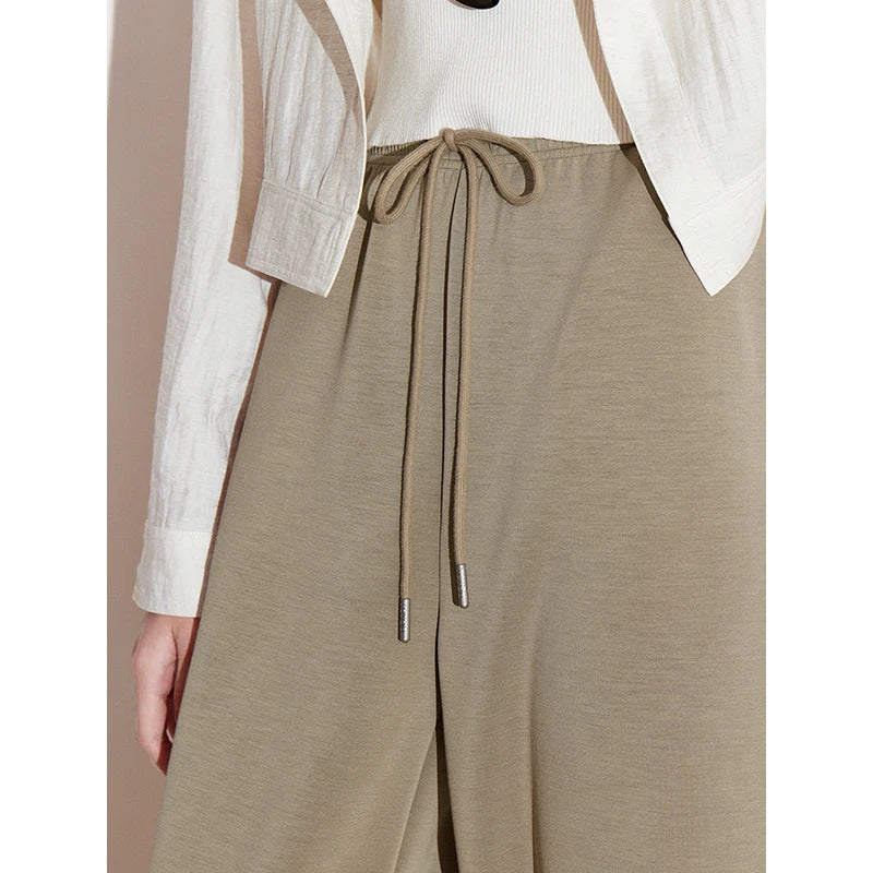 Calça Pantalona Feminina de Modal com Cós Elástico