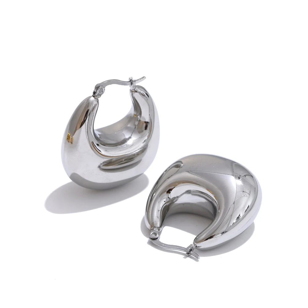 Brinco de Argola Chunky Vazado Polido