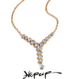 Colar Feminino em Y Gota com Zircônia em Aço Inoxidável