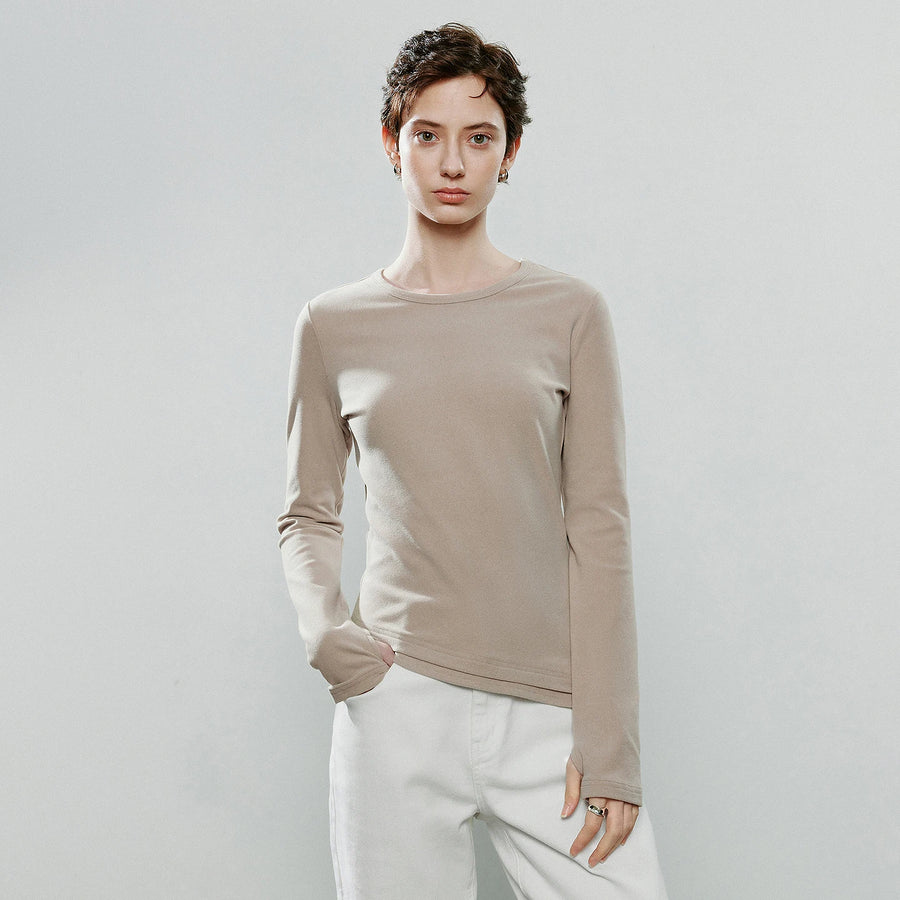 Blusa Feminina Slim Assimétrica Manga Longa