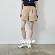 Shorts Alfaiataria Feminino Wide Leg com Bolsos