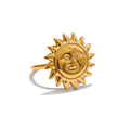 Colar Feminino Gota em Aço Inoxidável 2 Anel Ouro