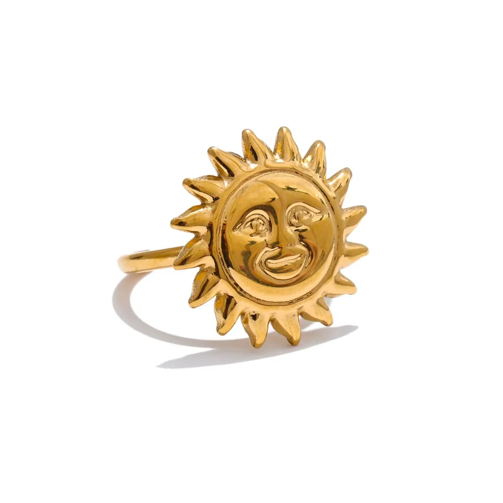 Colar Feminino Gota em Aço Inoxidável 2 Anel Ouro