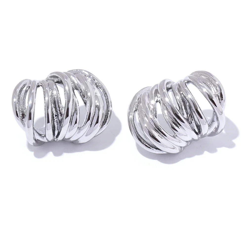 Yhpup Waterproof Stainless Steel Geometric Daily Fashion Earrings for Women Prevent Allergy 18K PVD Plated Jewelry High Quality