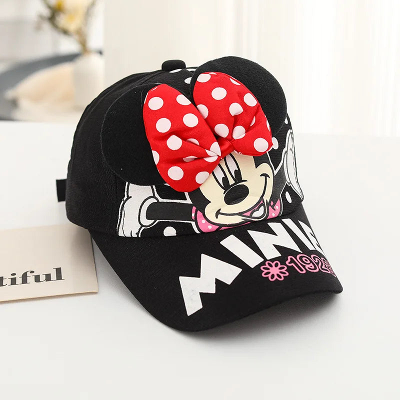 Boné Feminino Infantil Minnie Mouse Para meninas de 2-6 anos Preto