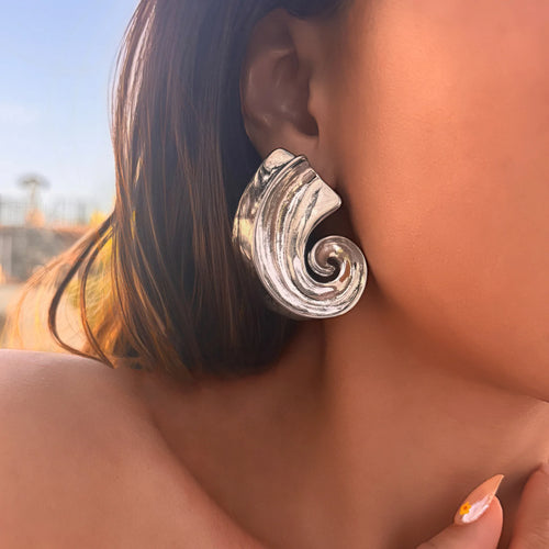 Conjunto de Brinco e Colar Irregular em Aço 316L